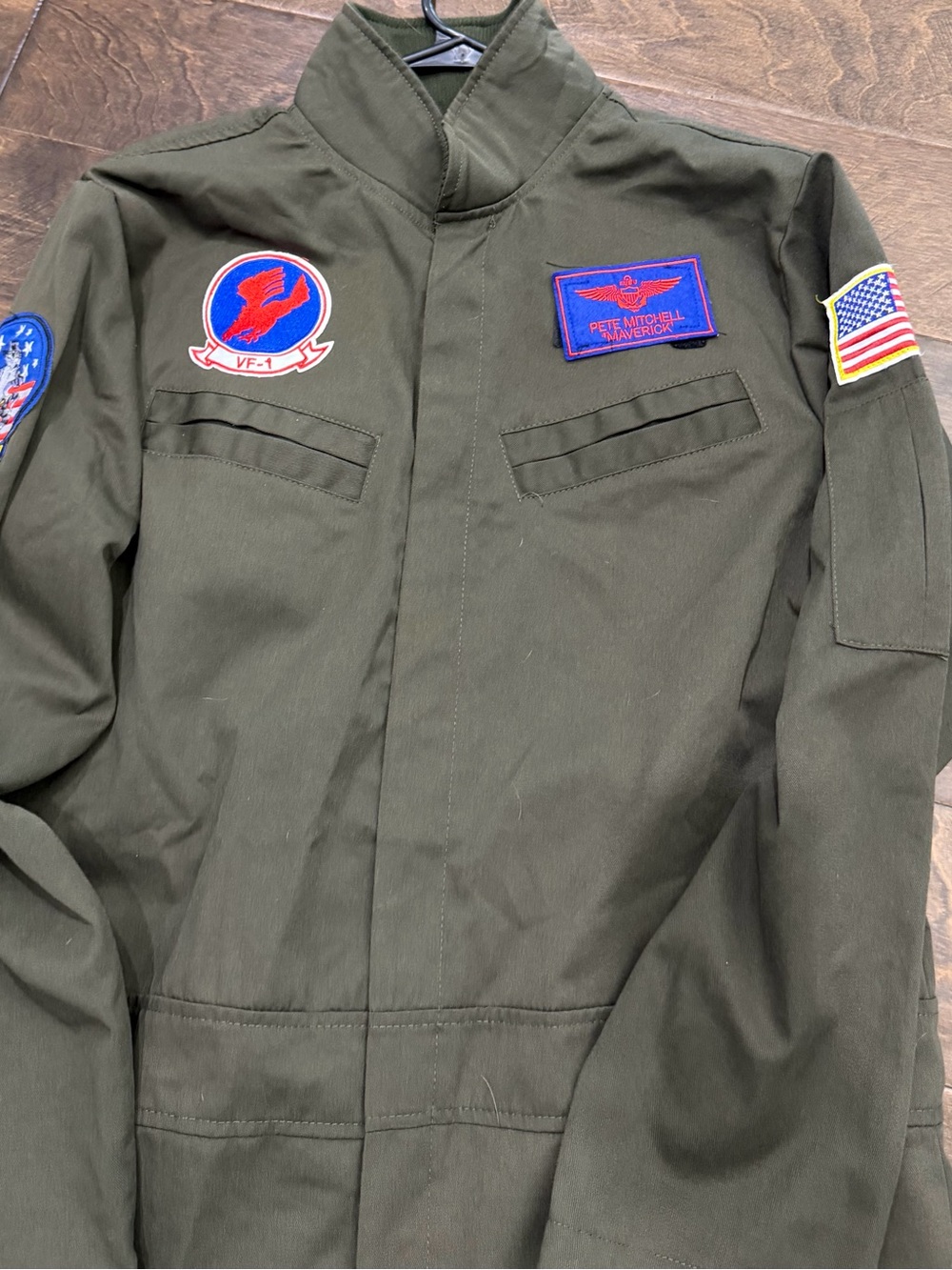 Halloween Costume- Olive Green Flight Coverall Jumpsuit - Picture 2 of 8
